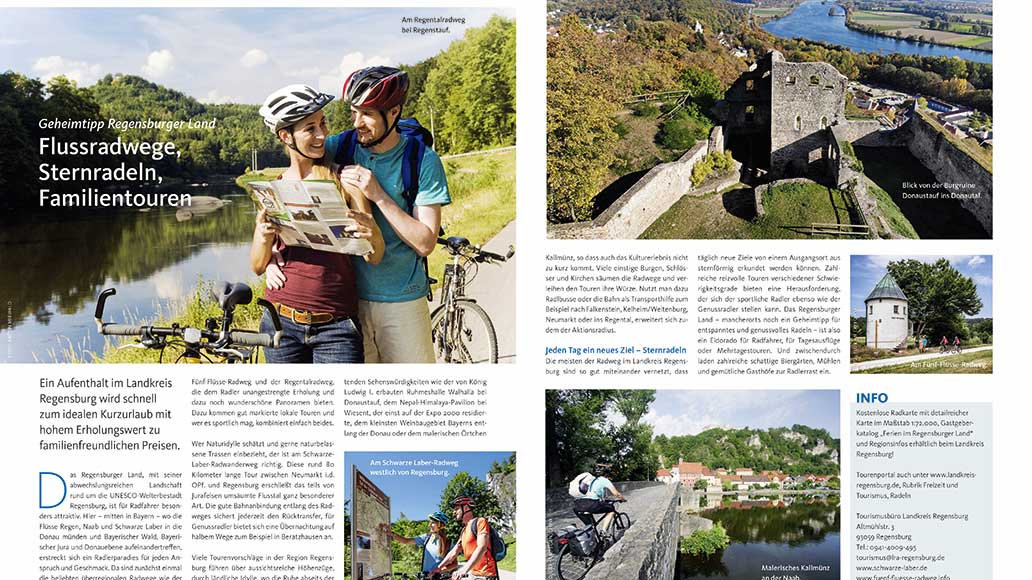Geheimtipp Regensburger Land: Flussradwege, Sternradeln, Familientouren