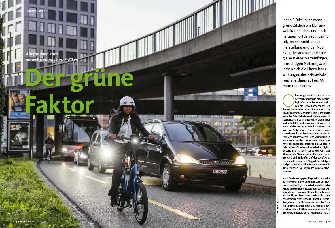 ElektroRad 6/2022: Strom sparen mit und auf dem E-Bike